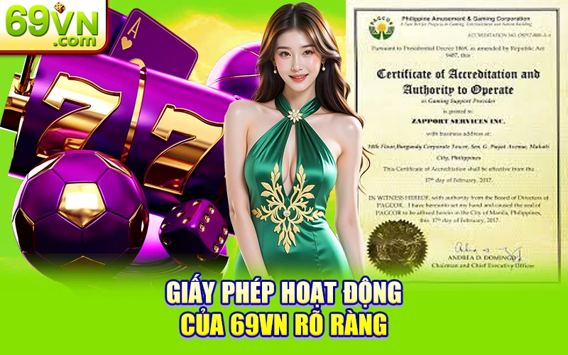 Link Đăng Ký 69VN | Thưởng 888K Game Ảo Mà Kiếm Tiền Thật 30 Giấy phép hoạt động của 69VN rõ ràng